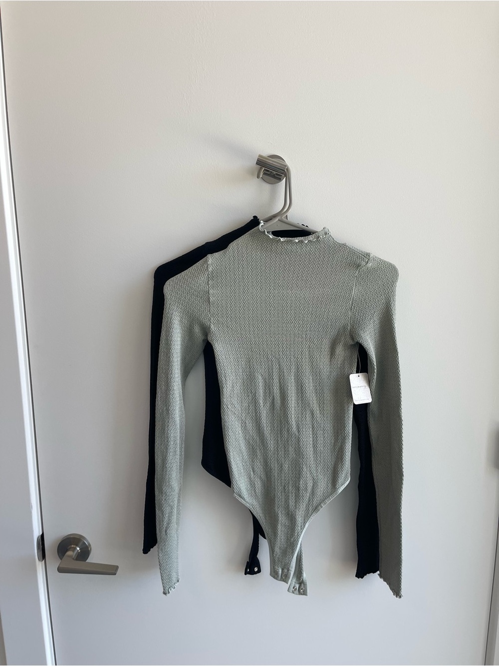 Free People Set of Two Bodysuits Grey and Black